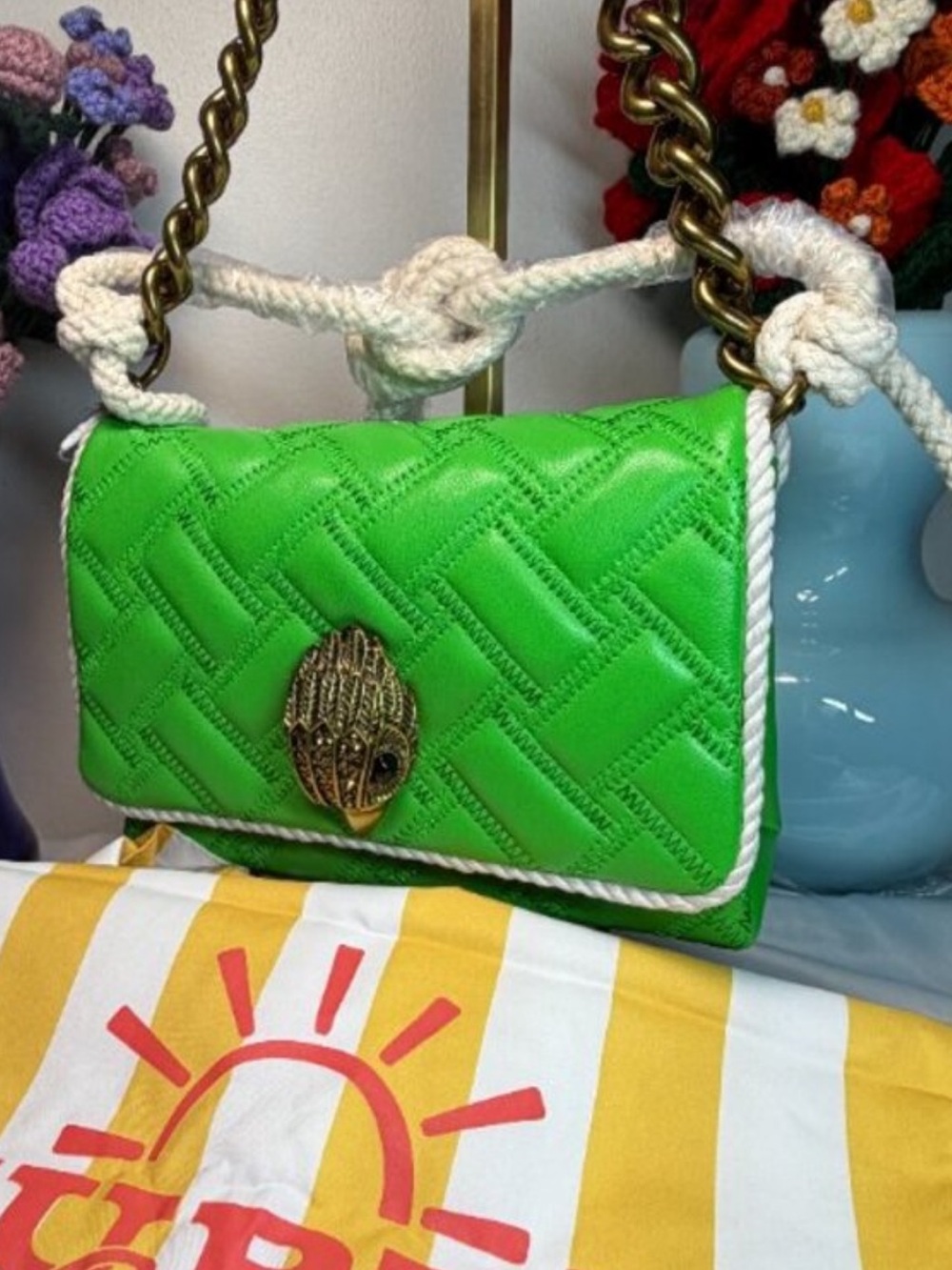 Kurt Geiger Kelly Green Leather Cabana mini Kensington Bag
NWT